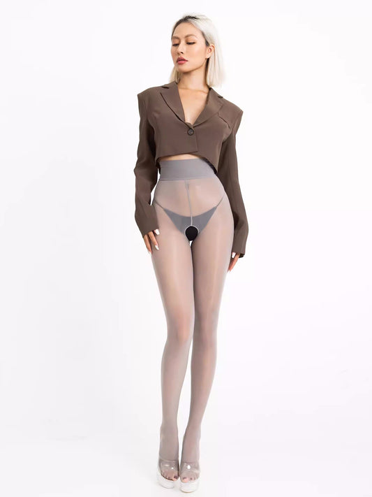 20D Crotchless High Waist Pantyhose Tights MRJCOS